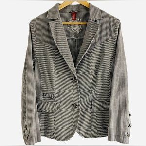 Sz.12-Olsen Europe-Pinstriped Blazer/Jacket